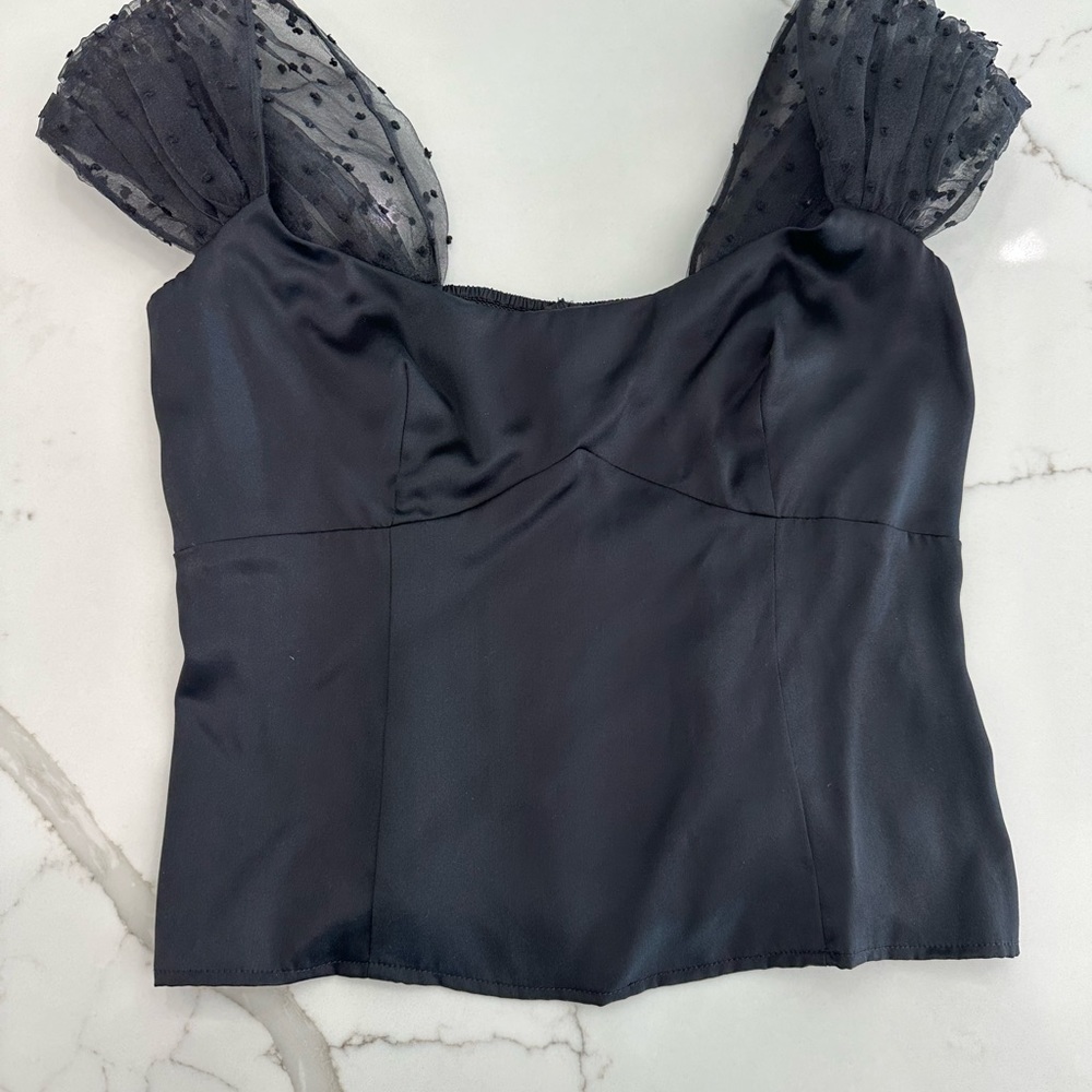 Reformation Bridget silk top - black - size 4 - never worn